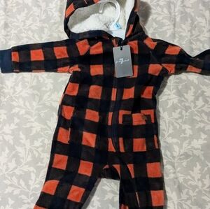 7 For All Mankind Baby Hooded One Piece Jumpsuit